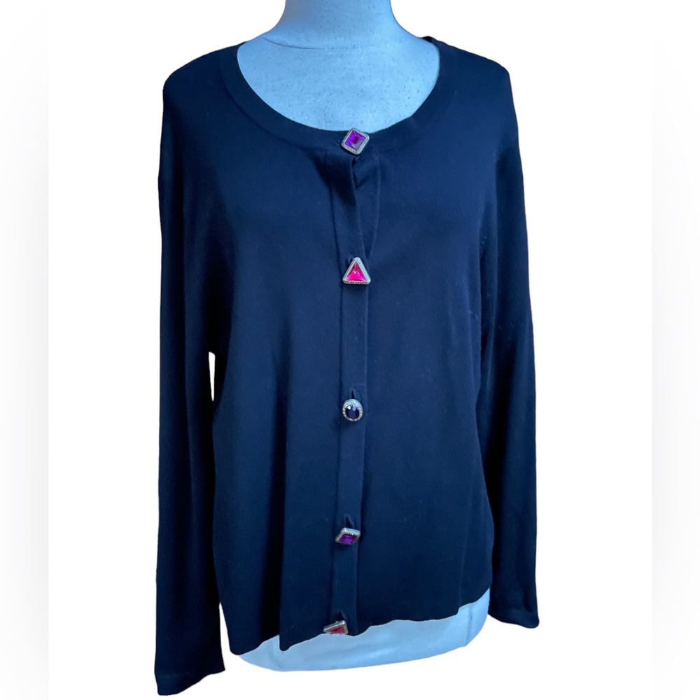 1990s Mirasol Jeweled Assorted Shape Button Down Cardigan